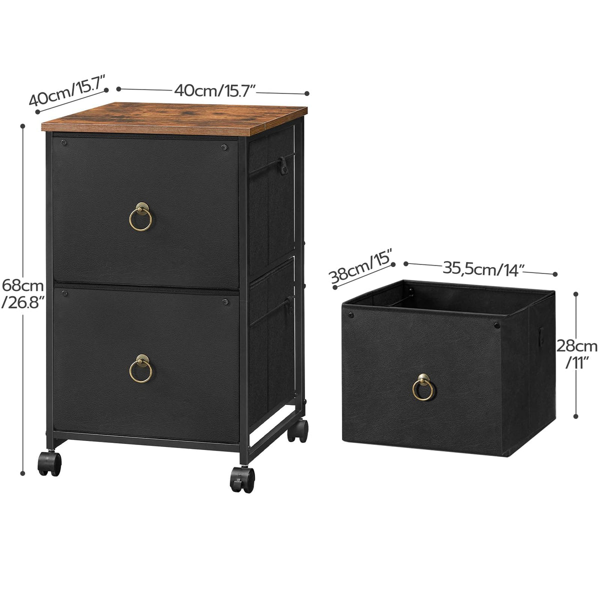 2 Drawer Mobile File Cabinet I88499