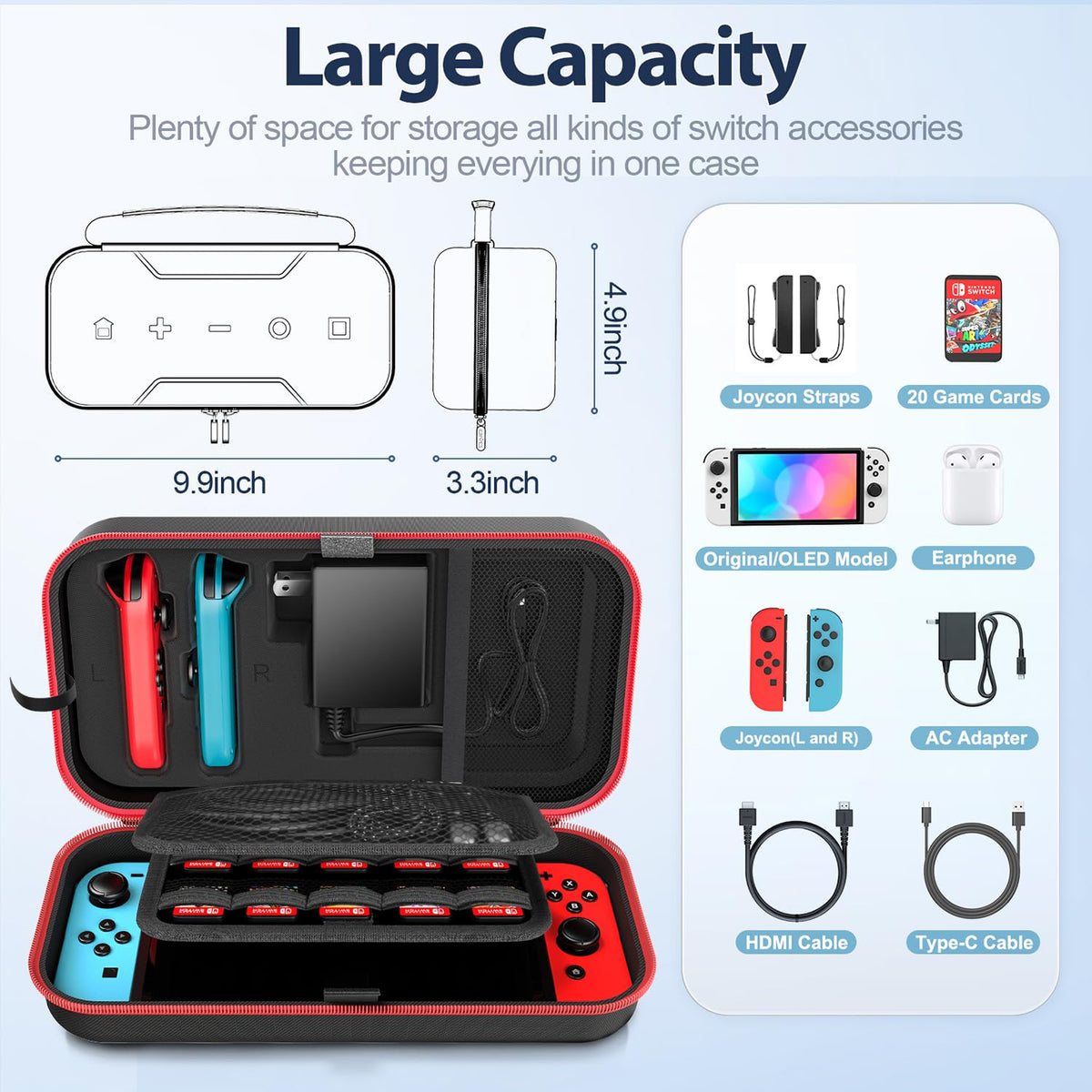 Switch OLED Carrying Case with 20 Games G528617