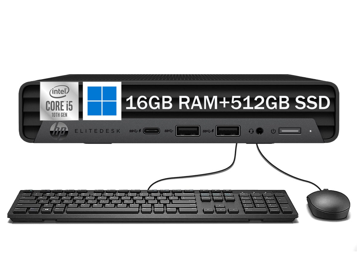 Mini Desktop PC, Intel Core i5-10500T, 16GB RAM, 512GB SSD, Windows 11 Pro A760