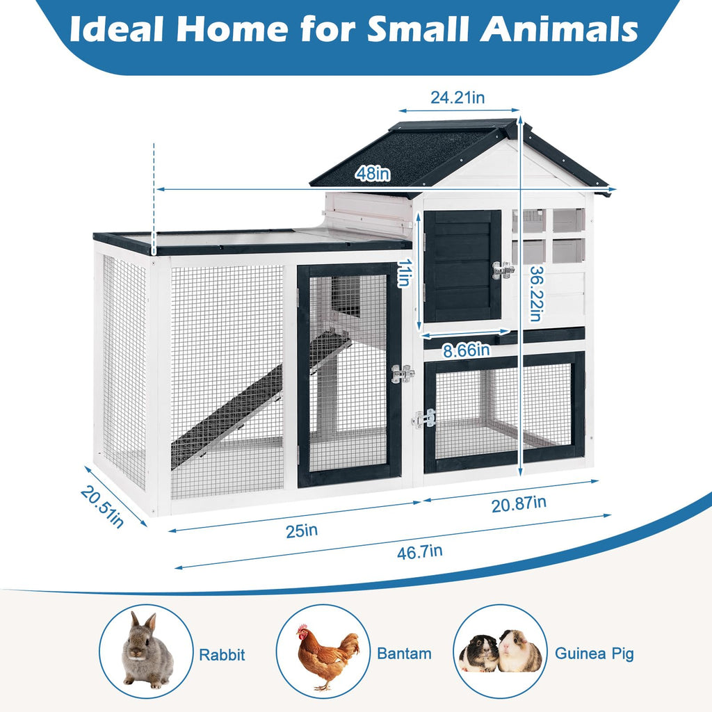 Indoor Outdoor Rabbit Cage with Weatherproof Roof V38448