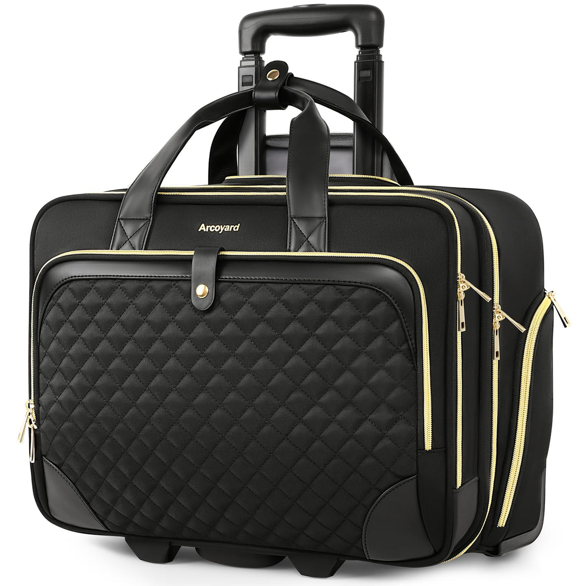 Rolling Laptop Bag with Wheels, 17 Inch Waterproof Black X39449