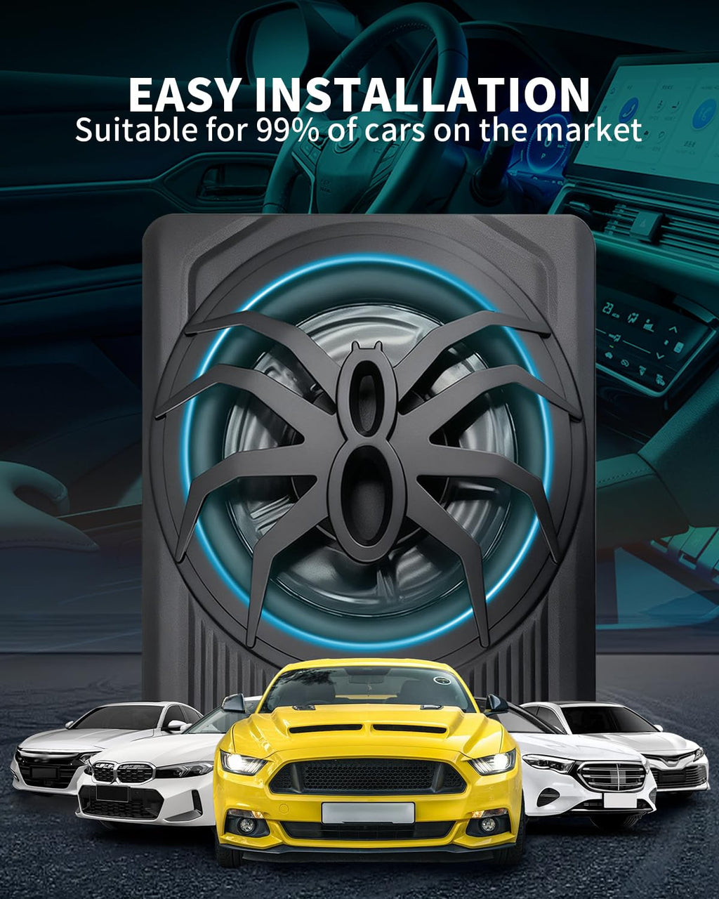 10" 1600W Slim Under Seat Powered Car Subwoofer H712
