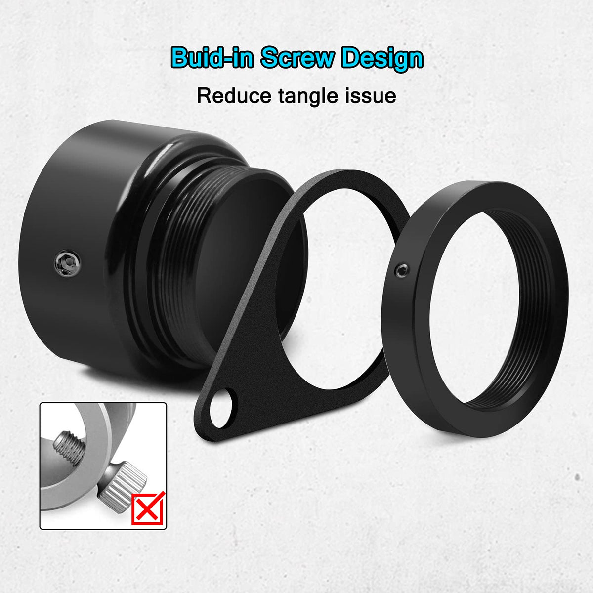 Aluminum Alloy 360° Rotating Flag Pole Rings with Carabiner, Pack of 2 I51399