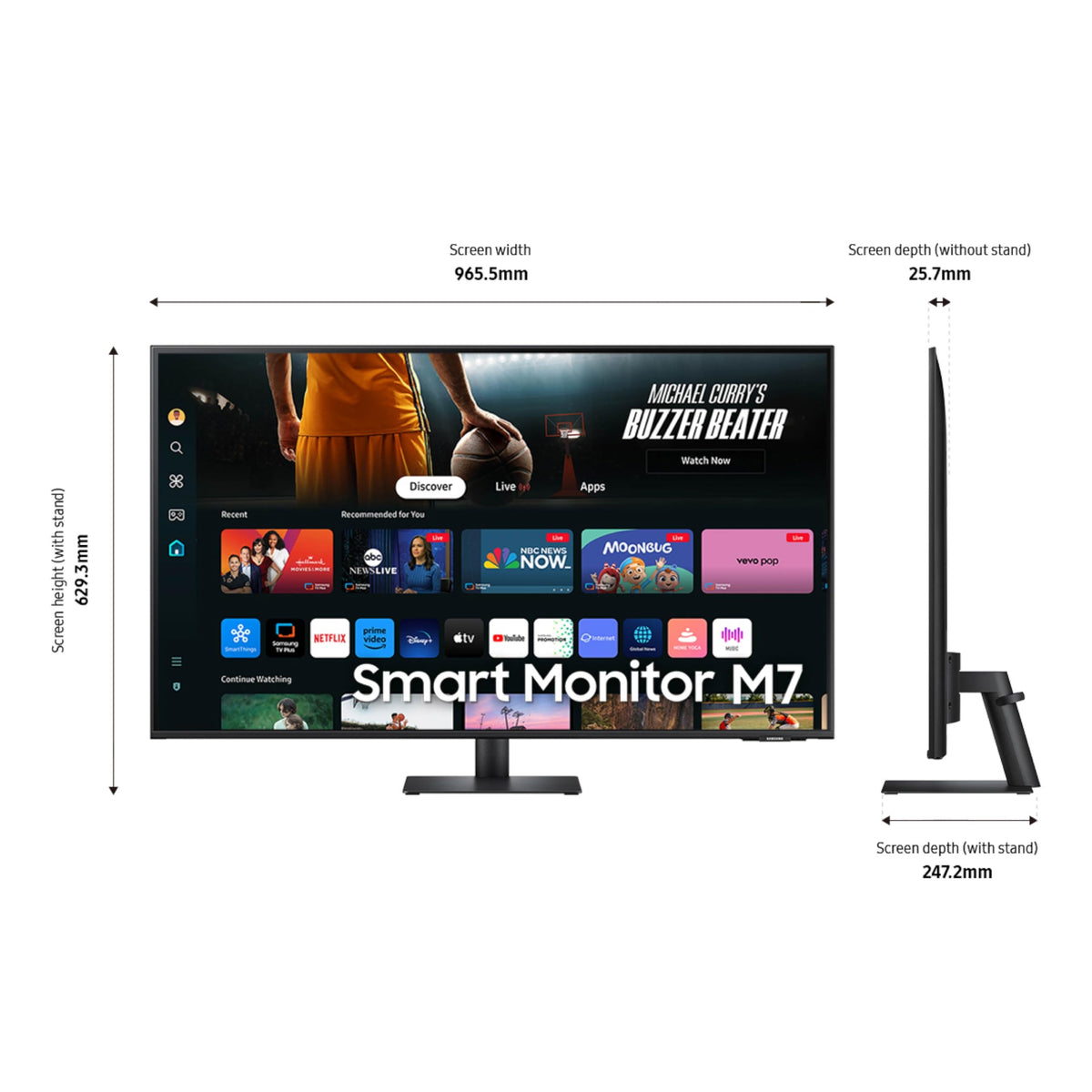 43-Inch 4K UHD Smart Monitor with Speakers S55293
