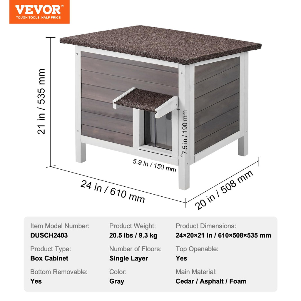 Weatherproof Wooden Outdoor Cat House R674542