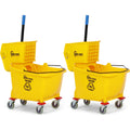 Yellow 35 Quart Mop Bucket on Wheels, 2-Pack X970