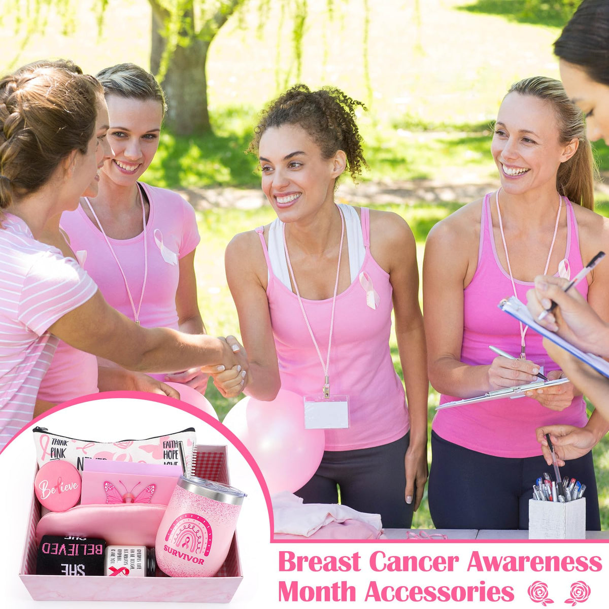 8 Pcs Breast Cancer Basket C457