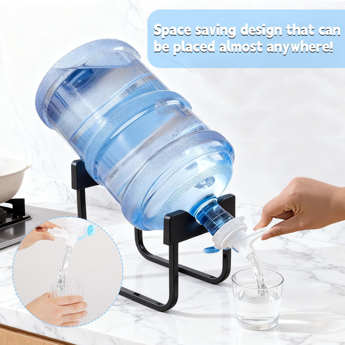 3-5 Gallon Water Jug Stand with Dispenser Valves O2495