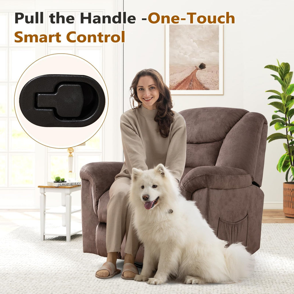 Oversized Manual Swivel Rocker Recliner Chair P4111