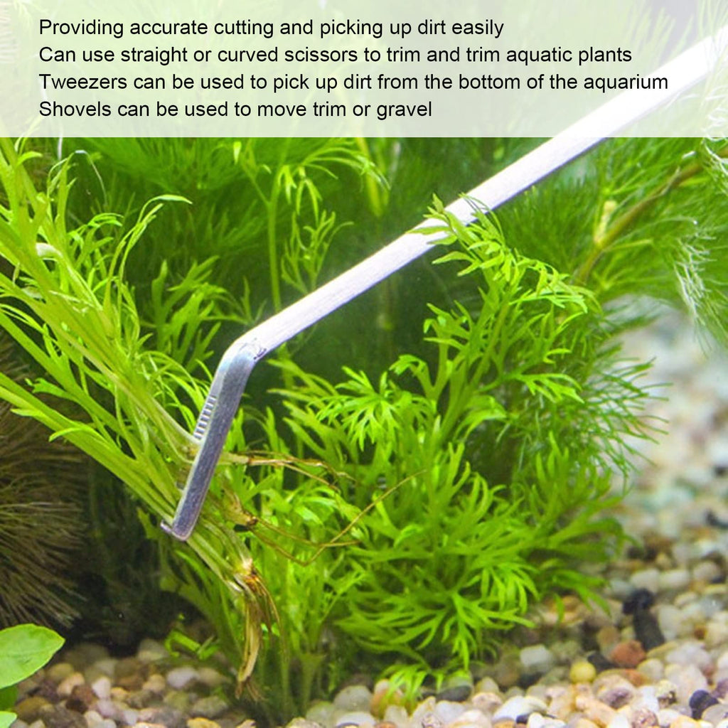 Aquarium Scissors and 5 in 1 Aquascaping Kit Stainless Steel 5 Piece Set A22453