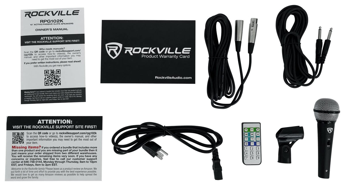 Powered PA Speaker Package with Mic Stands Cables V6620