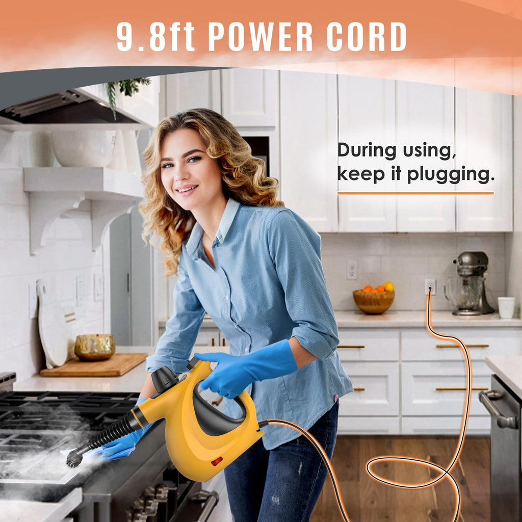 Pressurized Handheld Multi-Surface Natural Steam Cleaner with 12 pcs Accessories R674841