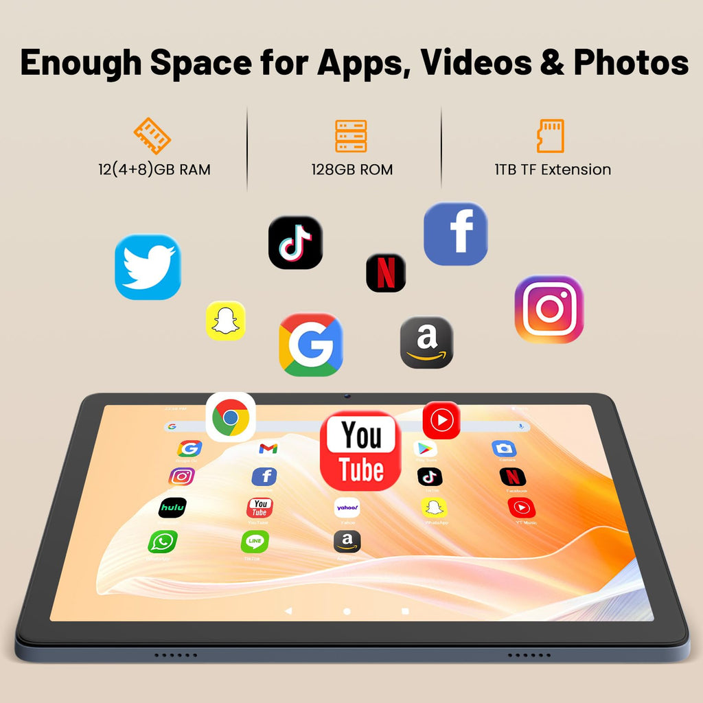 Android 15 Tablet 10 Inch, 12GB+128GB, Octa-Core, 2TB Expandable U706138