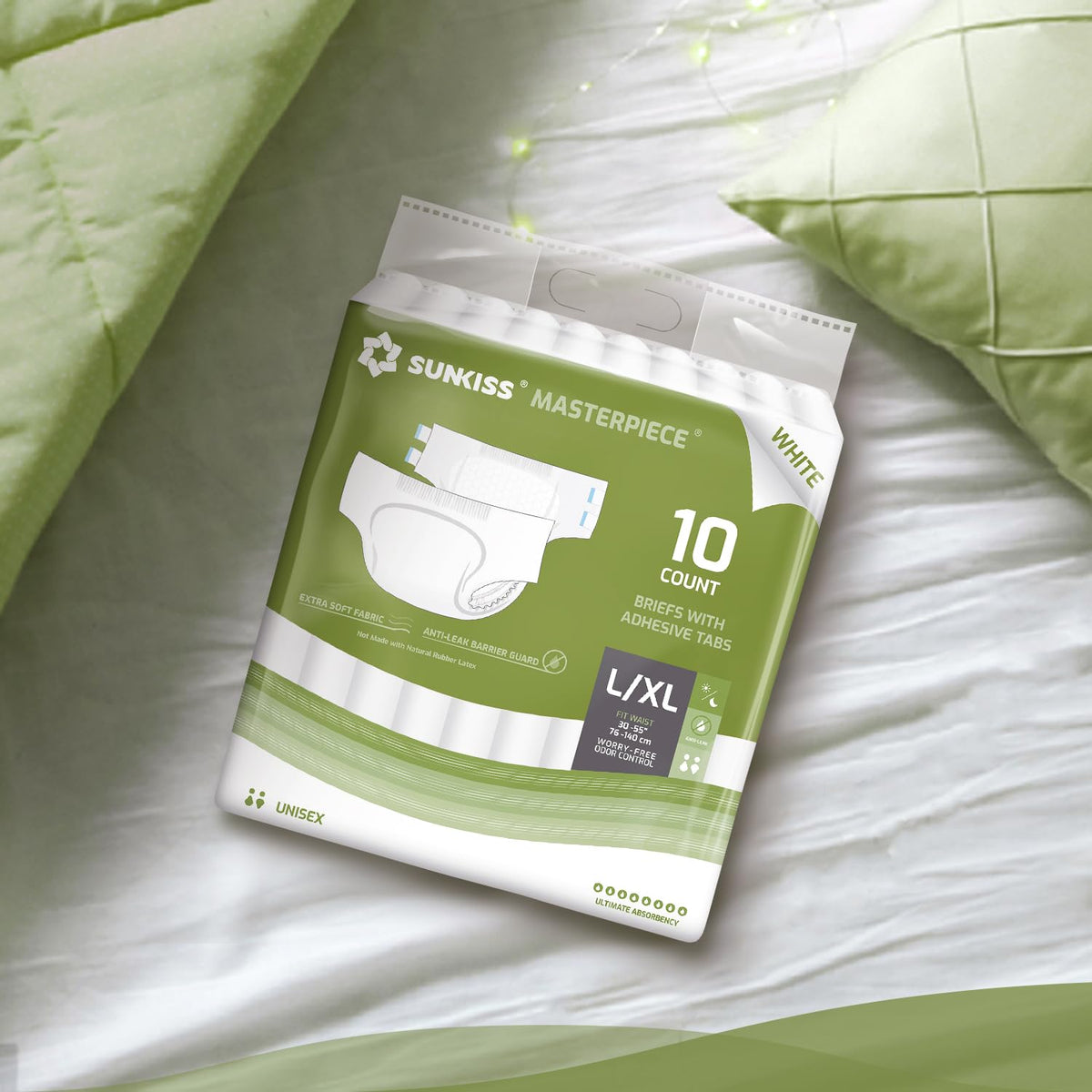 Adult Diapers with Tabs, L/XL, White, 40 Count R666736