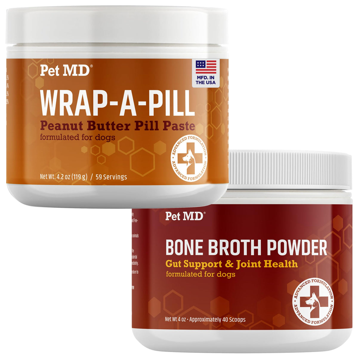Bone Broth Powder Supplement & Peanut Butter Flavor Pill Paste T5346