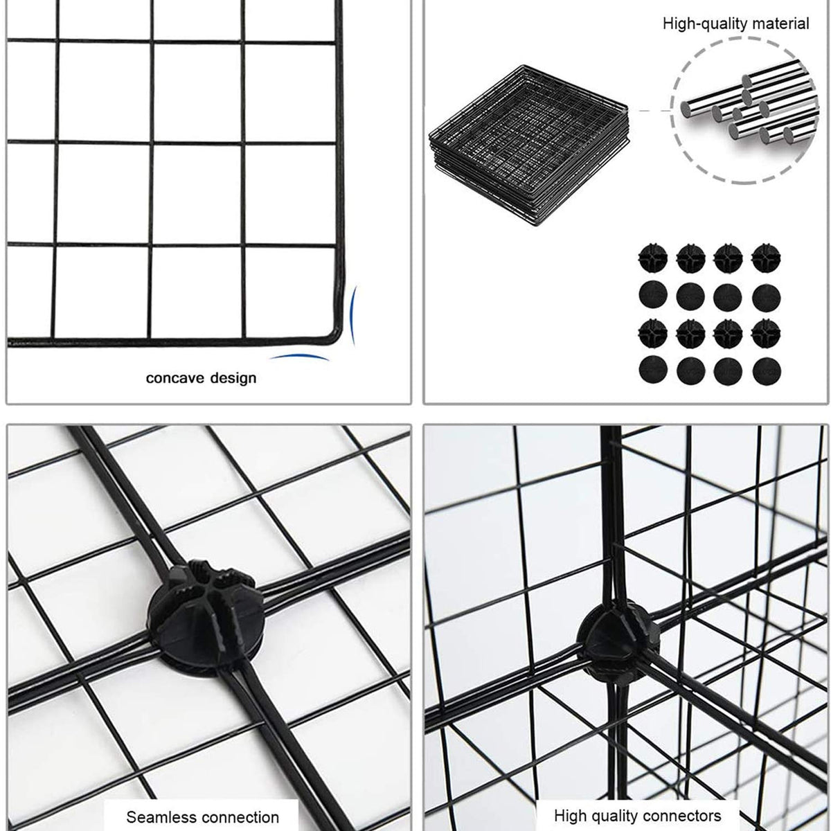 Black 12 Cube Wire Storage Organizer Z78319