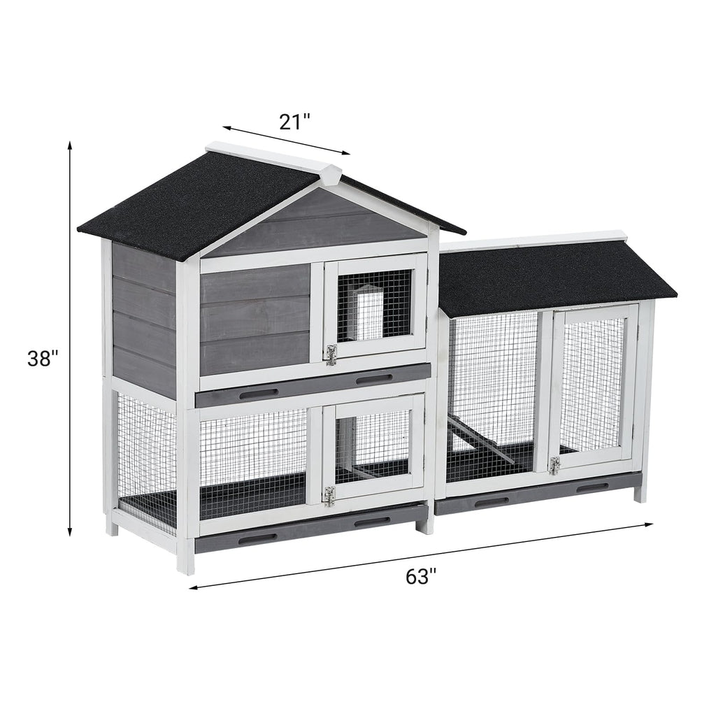 63'' 2-Tier Indoor Bunny Hutch U1421