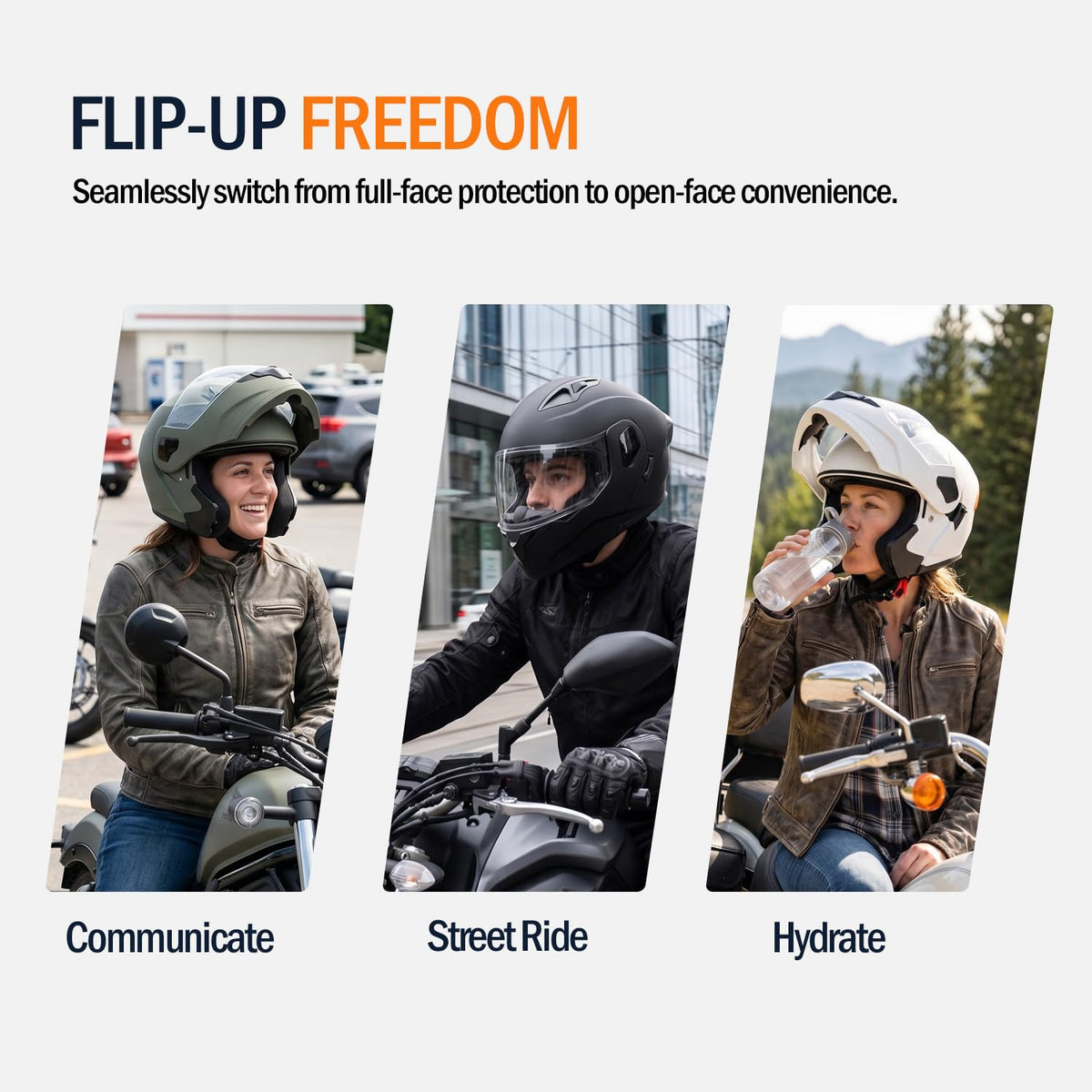 Full Face Flip Up Matte Black Motorcycle Helmet G903833