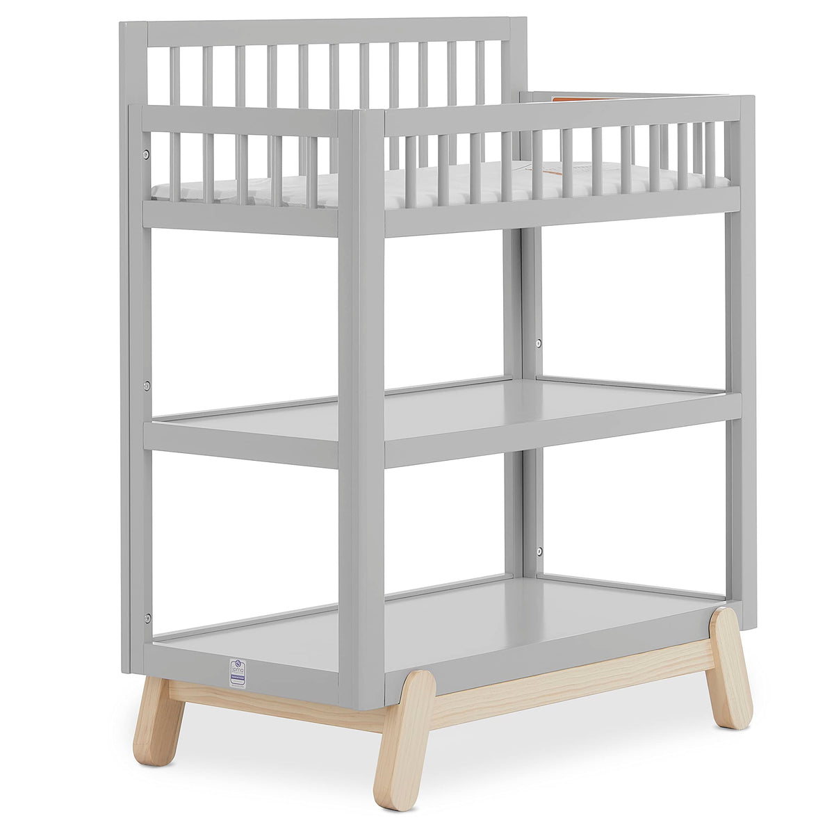 Baby Changing Table with Safety Rails and Storage Shelves J79548