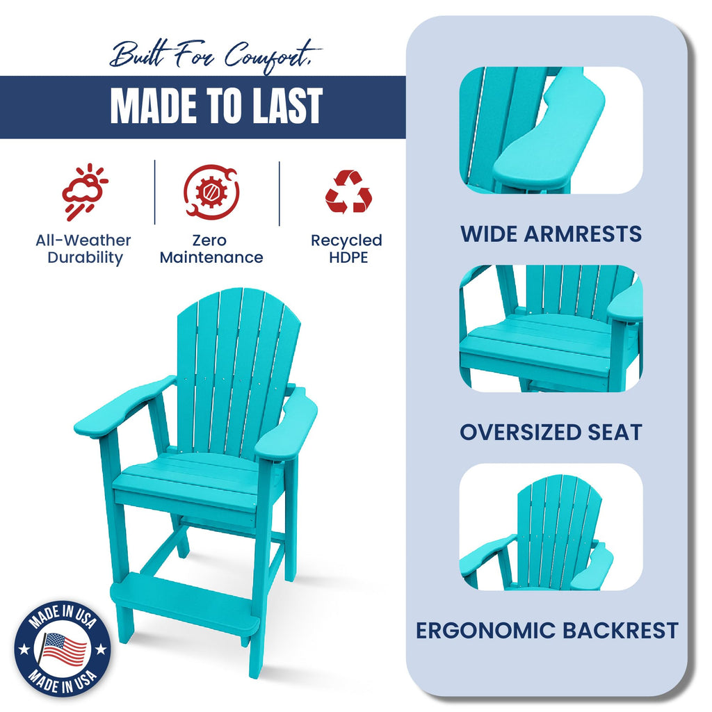 Teal HDPE Adirondack Chair Z6801