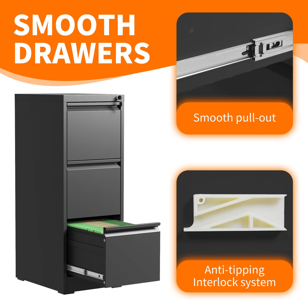Metal File Cabinet with Drawer Heavy Duty Locking C790707