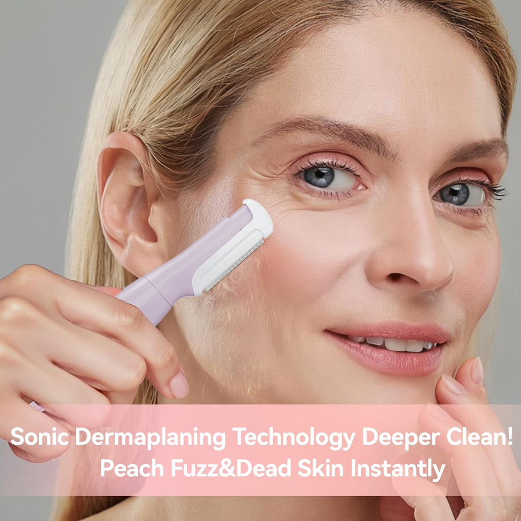 Purple Rechargeable Facial Razor with 8 Blades P437478