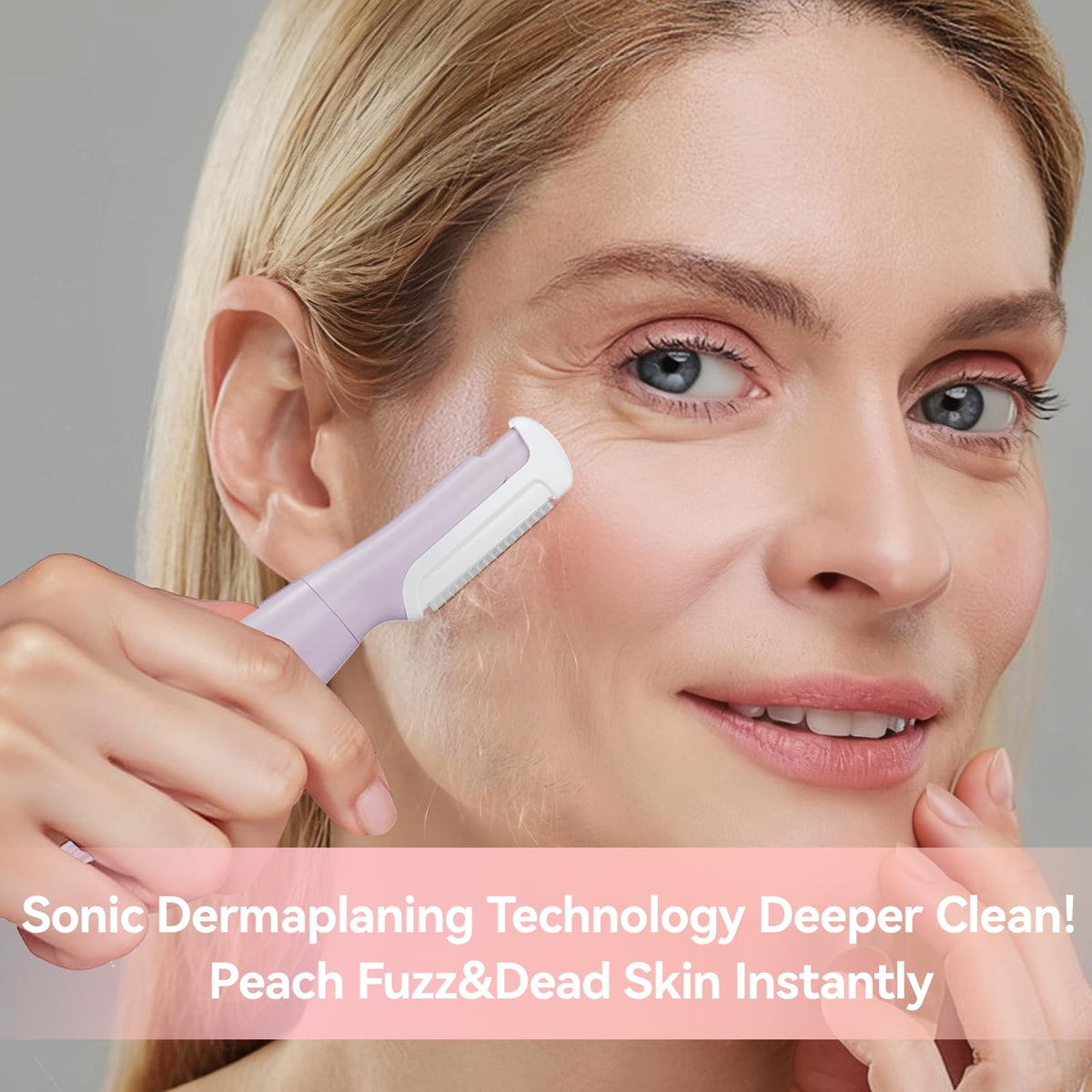 Purple Rechargeable Facial Razor with 8 Blades P437478
