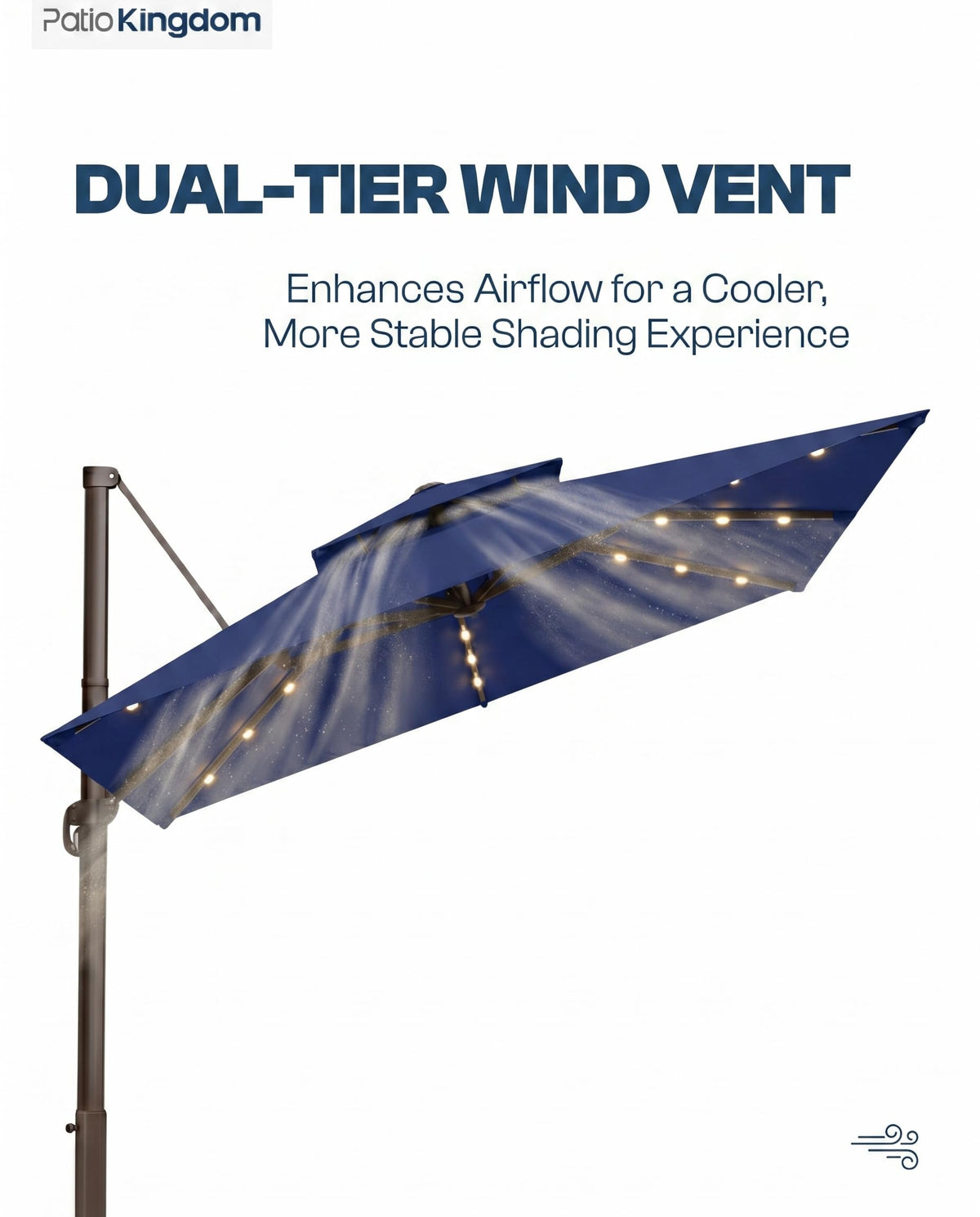 11x11 FT Double-Top Cantilever Patio Umbrella with Lights N85778