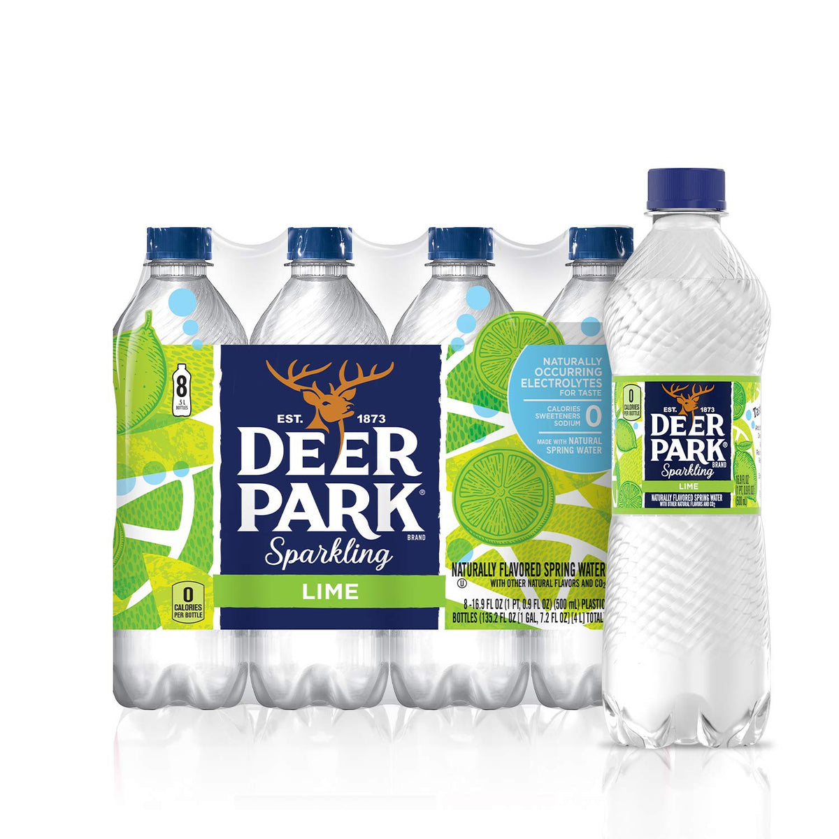 Sparkling Water Zesty Lime 16.9 Fl Oz (Pack of 8) U607255