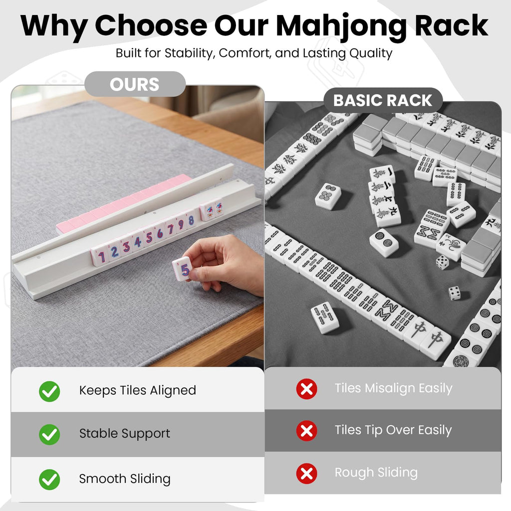 Set of 4 Wooden Mahjong Racks with Pushers U567