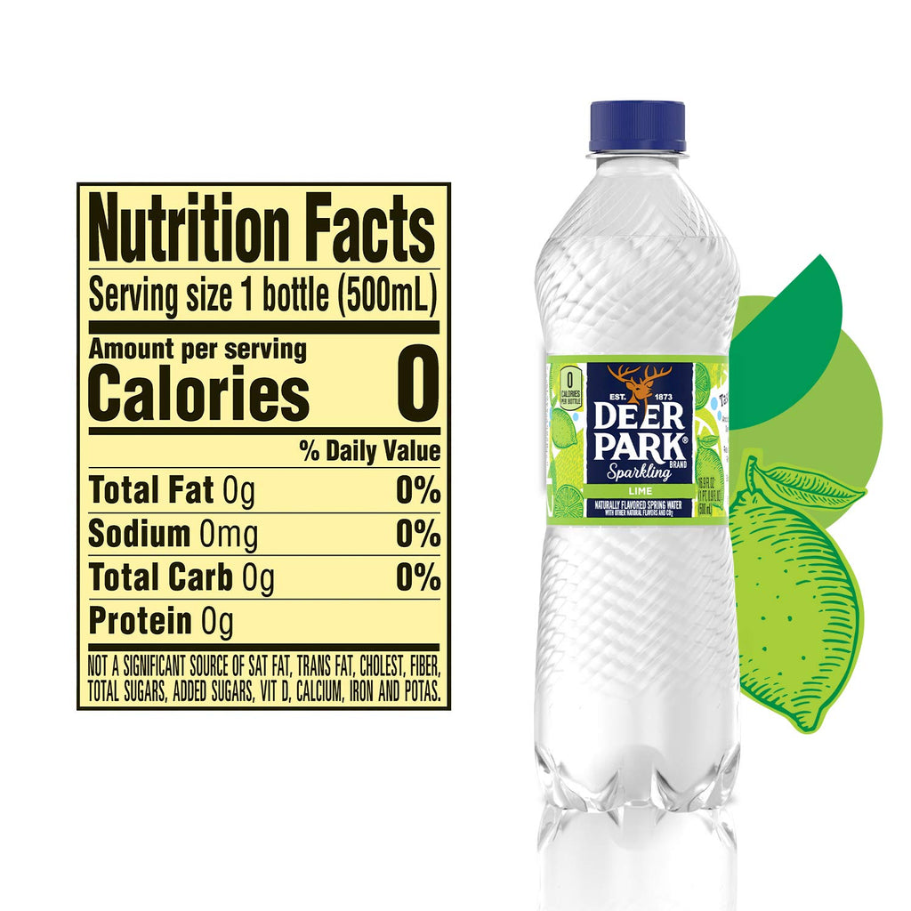 Sparkling Water Zesty Lime 16.9 Fl Oz (Pack of 8) U607255