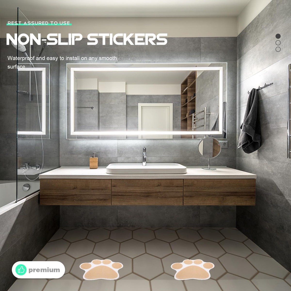 Dog Paw Bathtub Stickers PEVA Anti Slip Decal V8238
