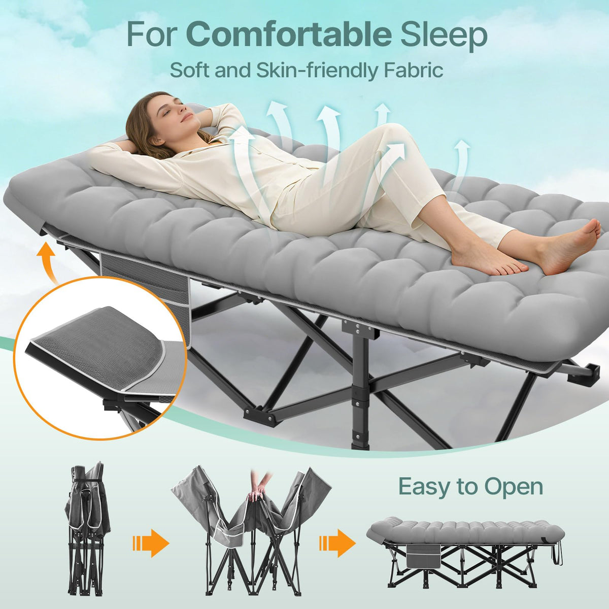32" XXL Heavy Duty Folding Camping Cot B9861
