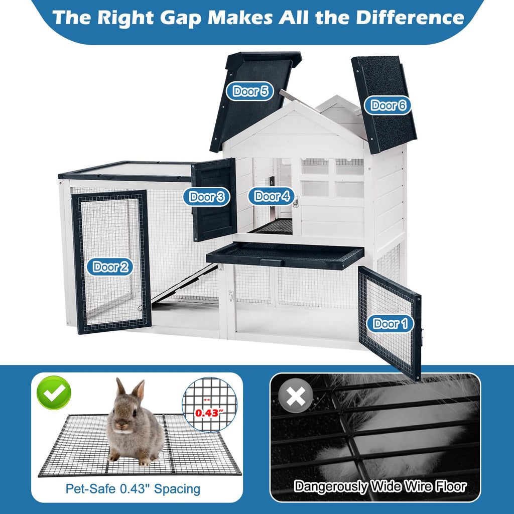 Indoor Outdoor Rabbit Cage with Weatherproof Roof V38448