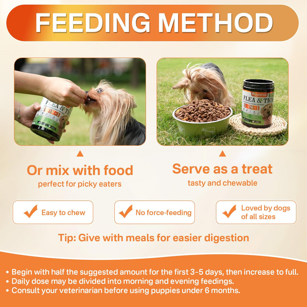 Flea and Tick Prevention for Dogs Chew F8758
