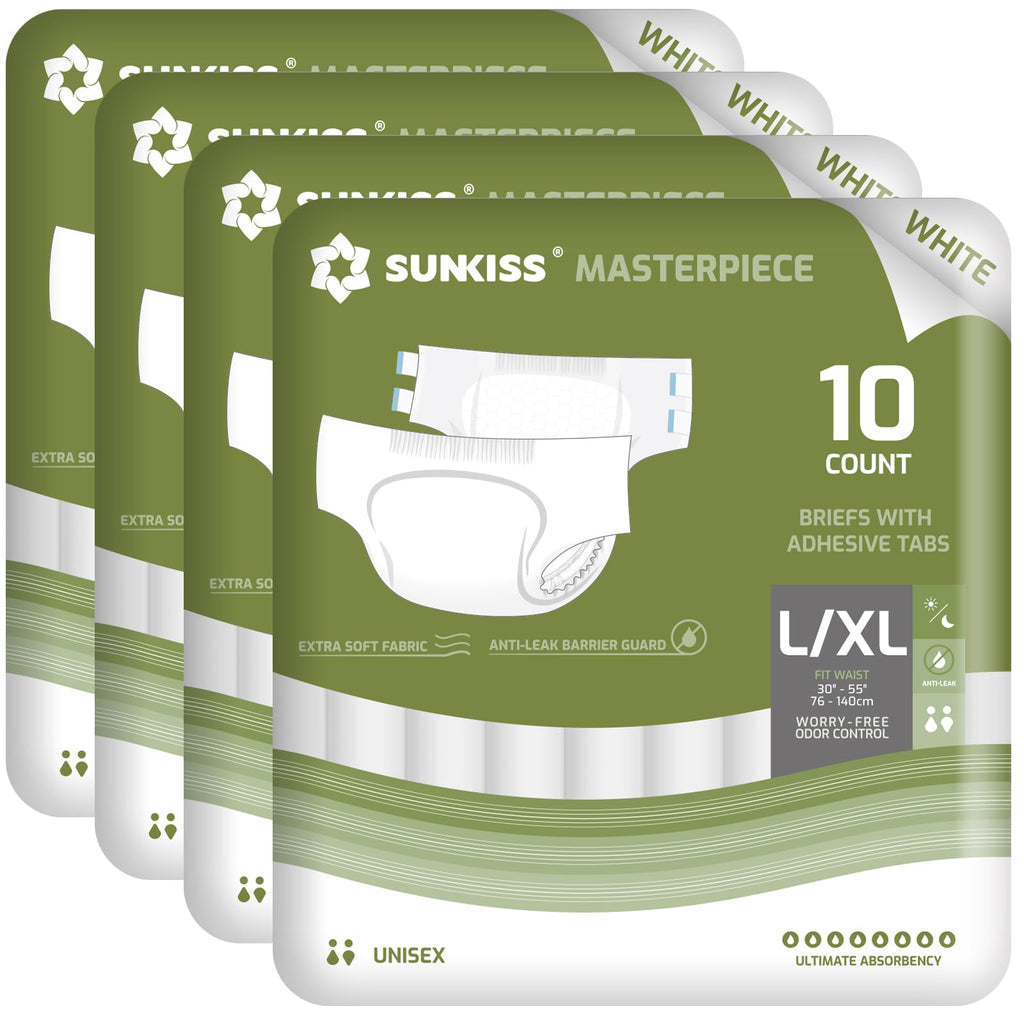 Adult Diapers with Tabs, L/XL, White, 40 Count R666736