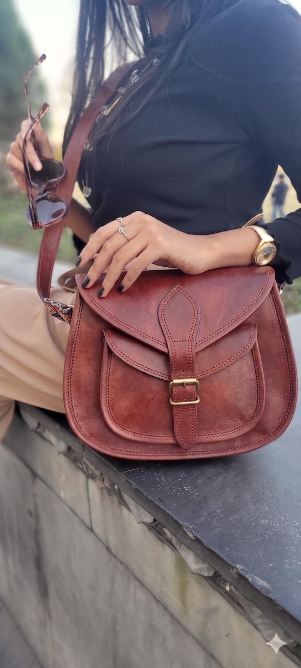 Genuine Leather Crossbody Satchel Bag S17942