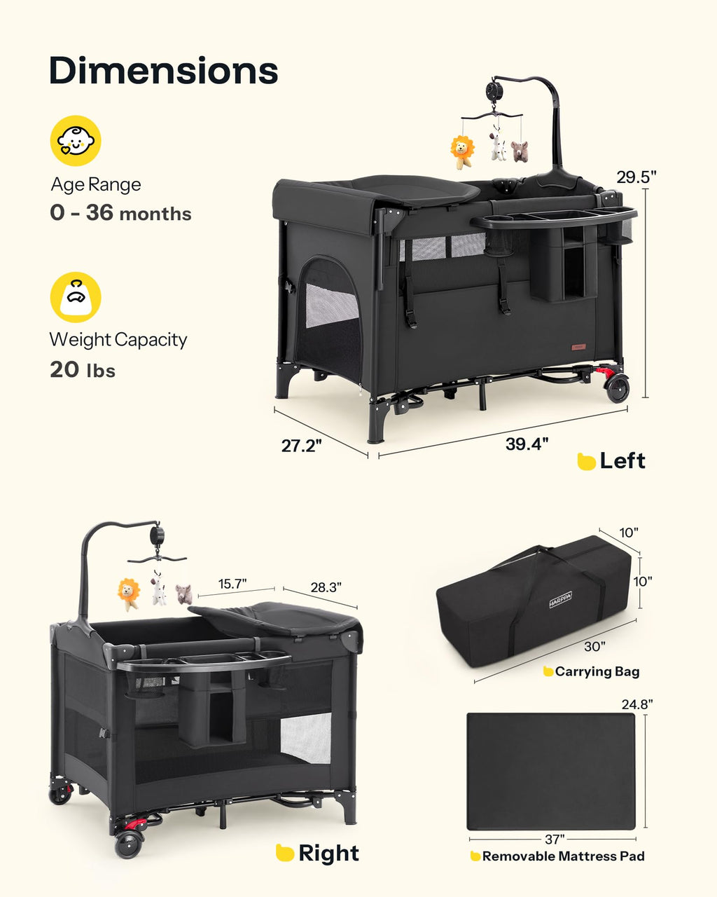 6 in 1 Foldable Playard U980