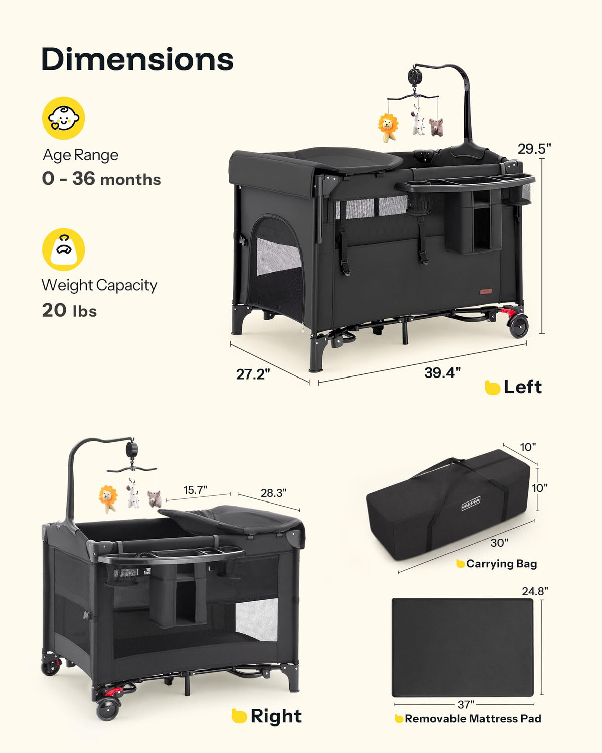 6 in 1 Foldable Playard U980