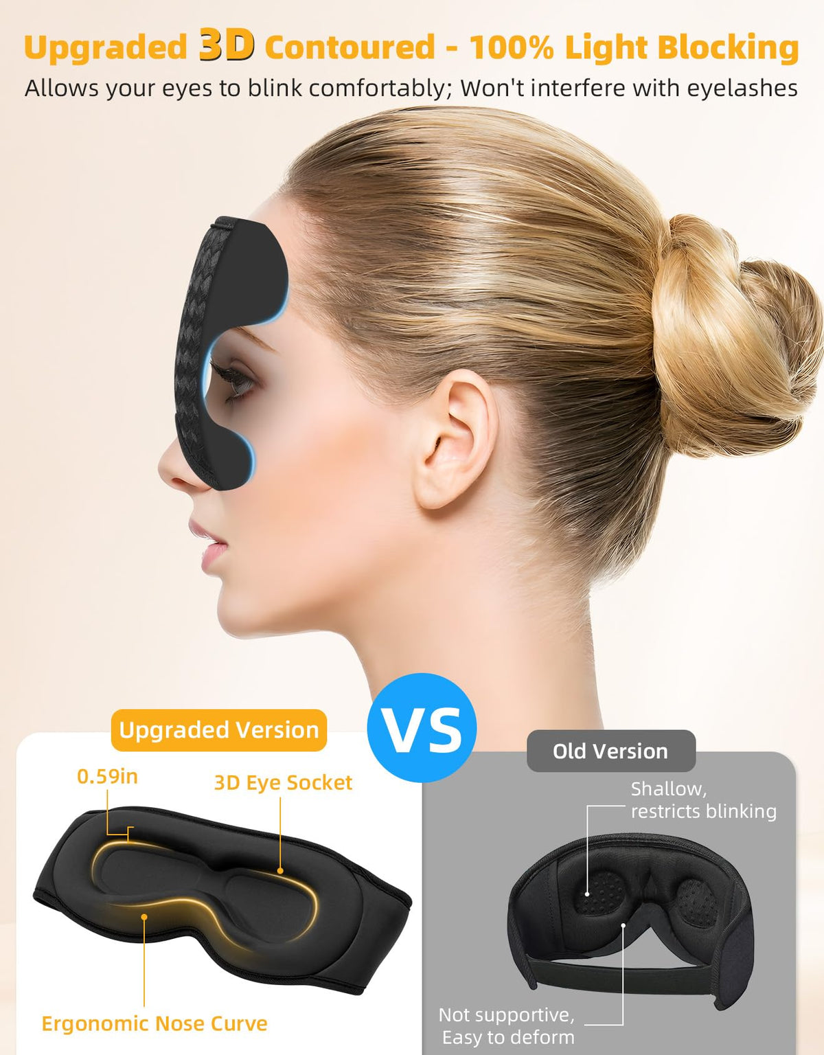 Blackout Sleep Mask with Bluetooth Headphones K744049