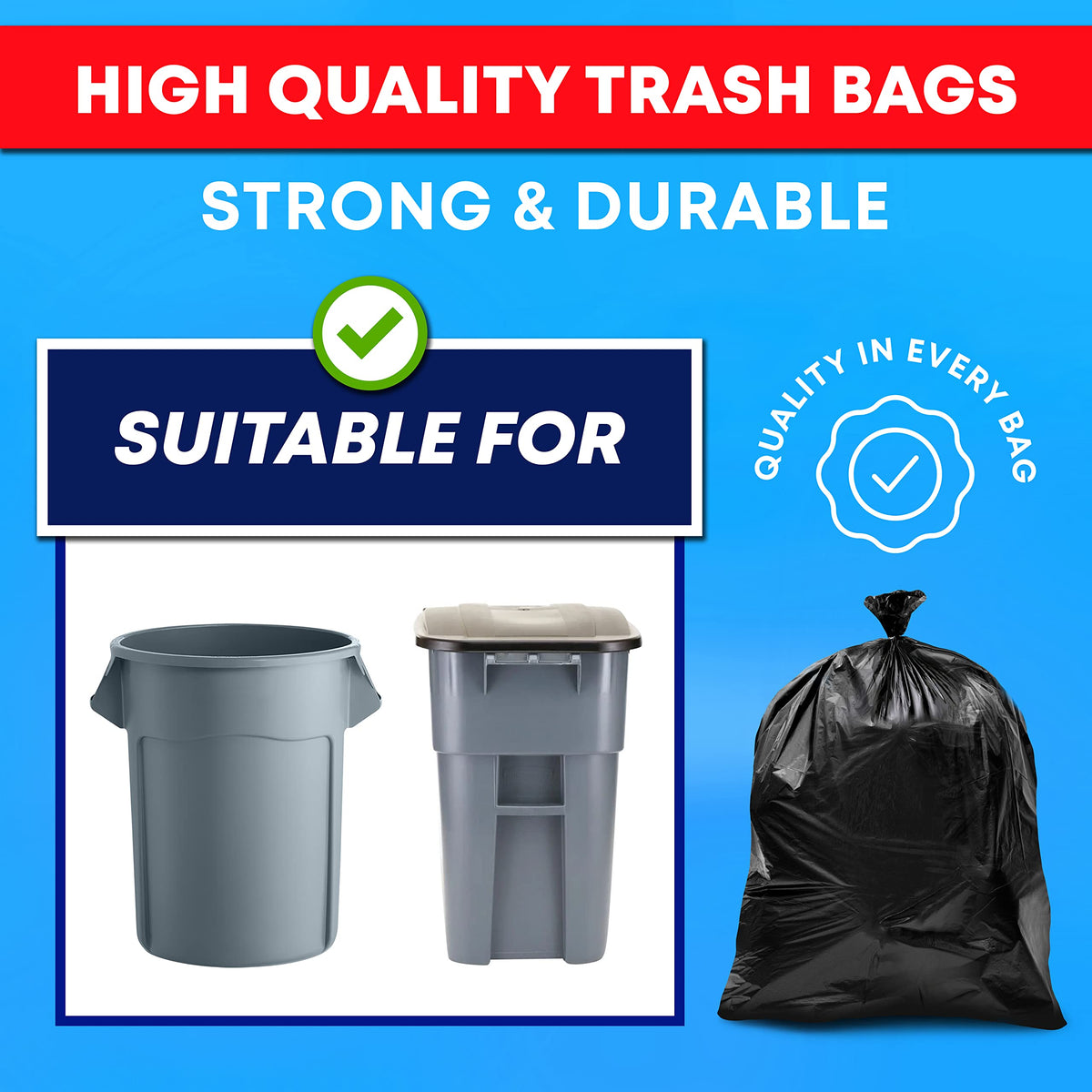 44-45 Gallon Heavy Duty Trash Bags C9269