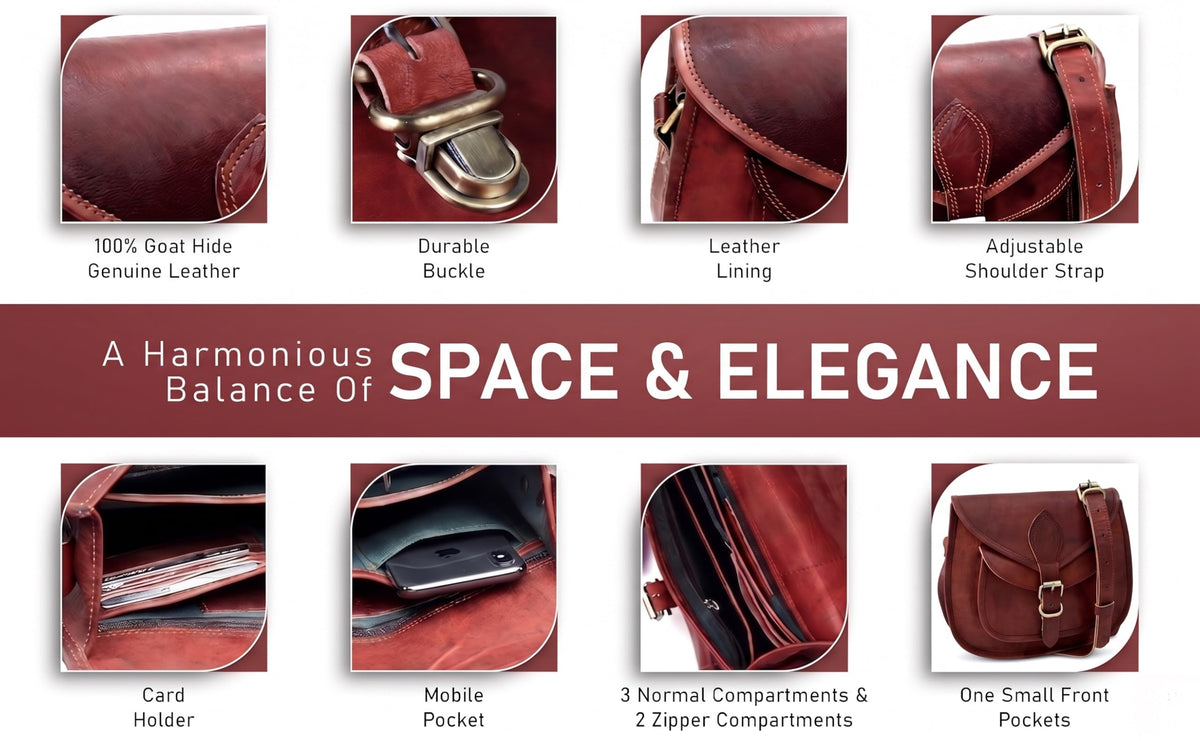 Genuine Leather Crossbody Satchel Bag S17942