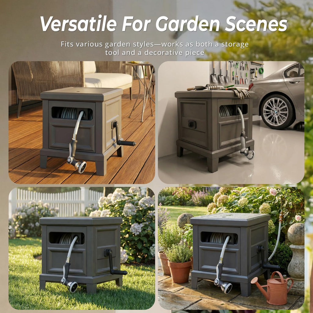 Heavy Duty Steel Garden Hose Reel Deck Box P1009