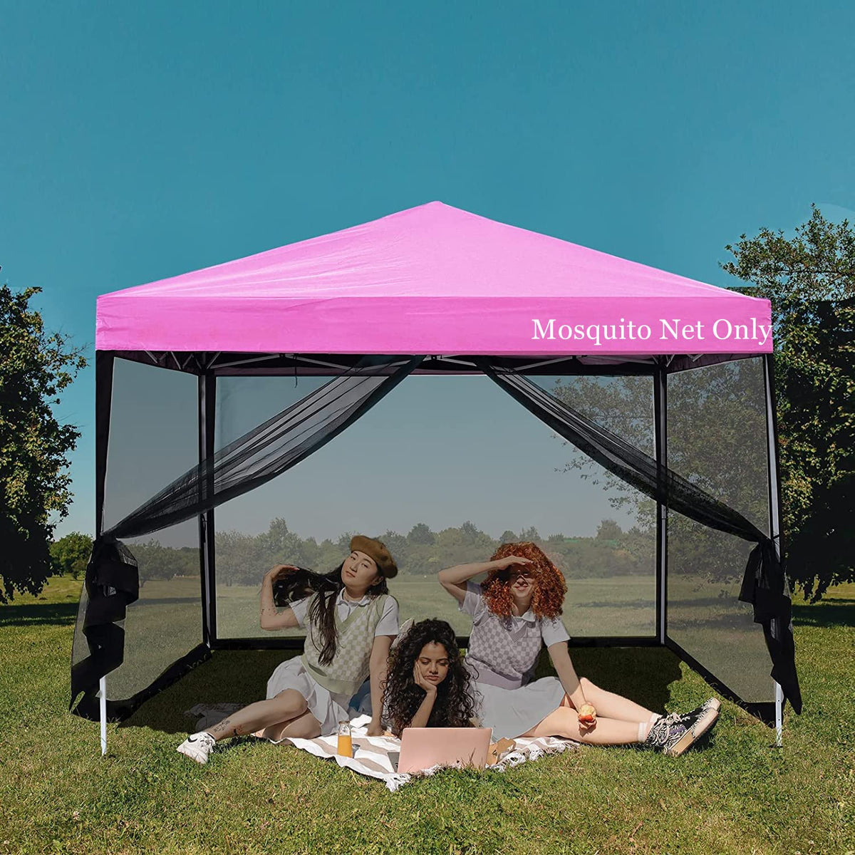 Mosquito Net with Zipper for Camping and Patio Gazebo H641698
