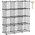 Black 12 Cube Wire Storage Organizer Z78319
