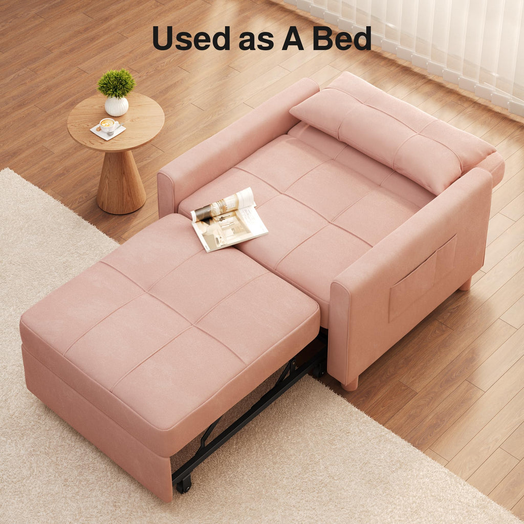 Pink Convertible Sleeper Chair Sofa Bed C513584