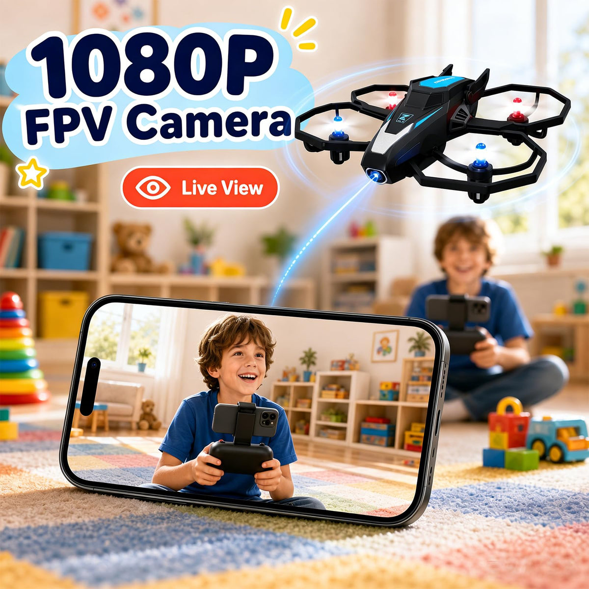 Mini Drones with Camera 1080P HD RC Quadcopter V825