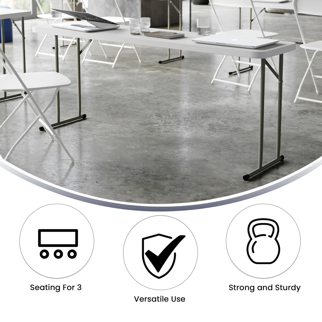 6 ft Plastic Folding Training Table Q25833