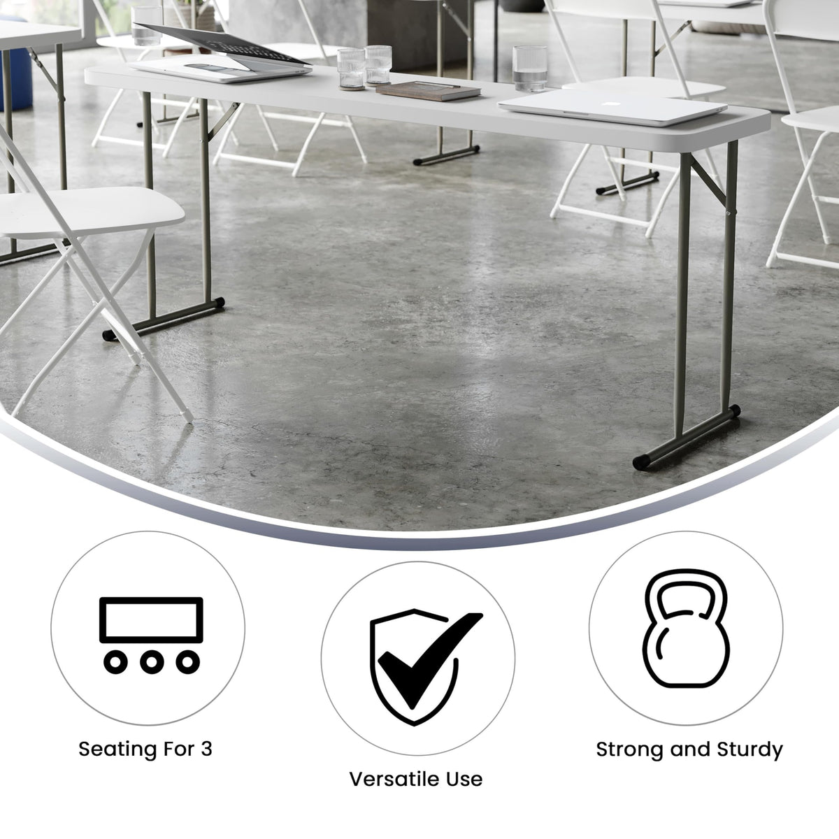 6 ft Plastic Folding Training Table Q25833