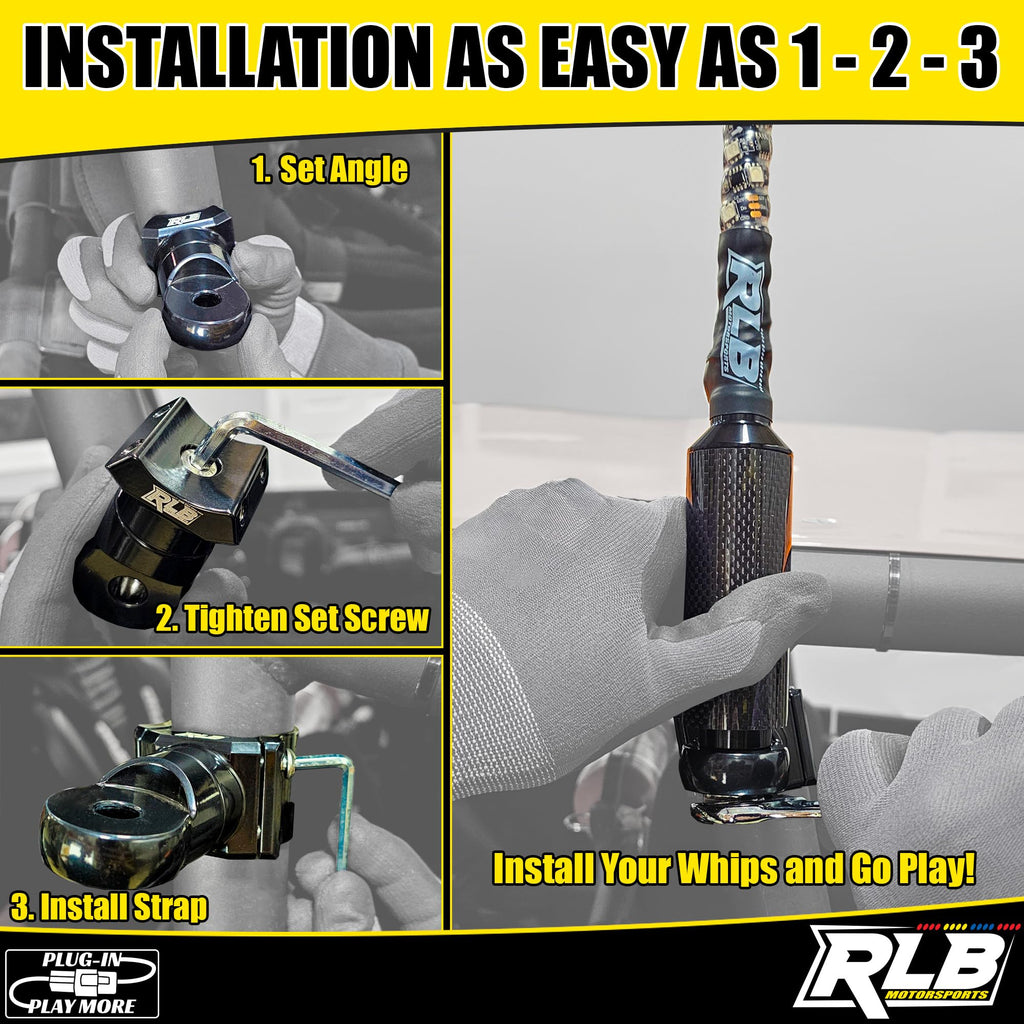 1.875" Whip Light Flag or Roll Bar Mount UTV Accessories Q2700